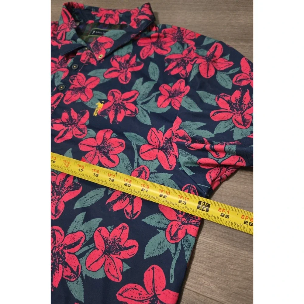 William Murray Shirt Mens Floral Geometric All Over Print Golf Polo XL Preppy - Picture 7 of 9